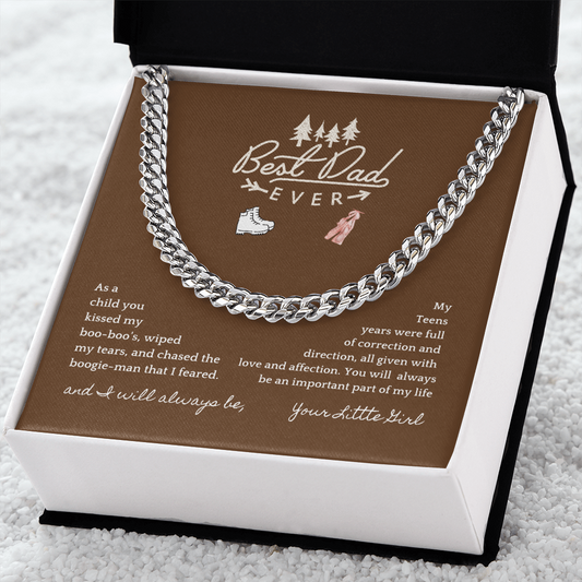 Best Dad Ever | Daddy's Little Girl | Cuban Link Chain Necklace | Father's Day