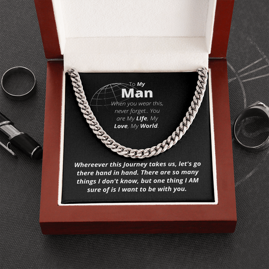 To My Man | You Are My World | Cuban Link Chain Necklace |