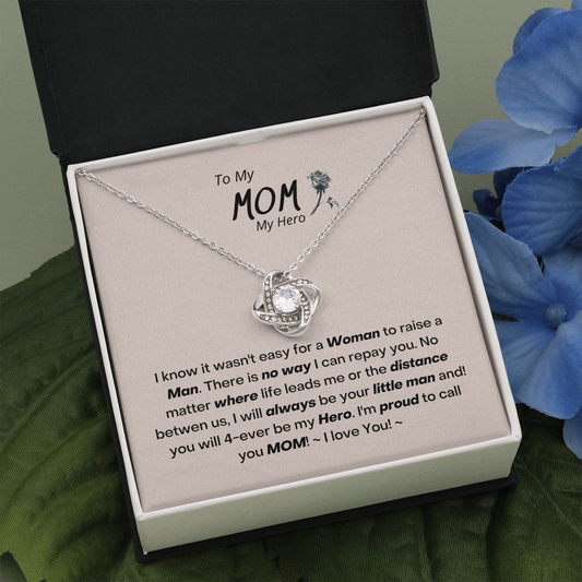 Mom | Hero | From Son | Love Knot Necklace |