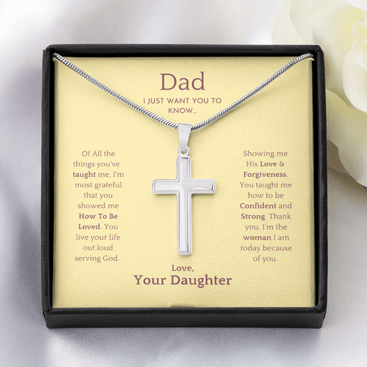 Dad | Daughter | Stainless Steel Cross Necklace | Father's Day |